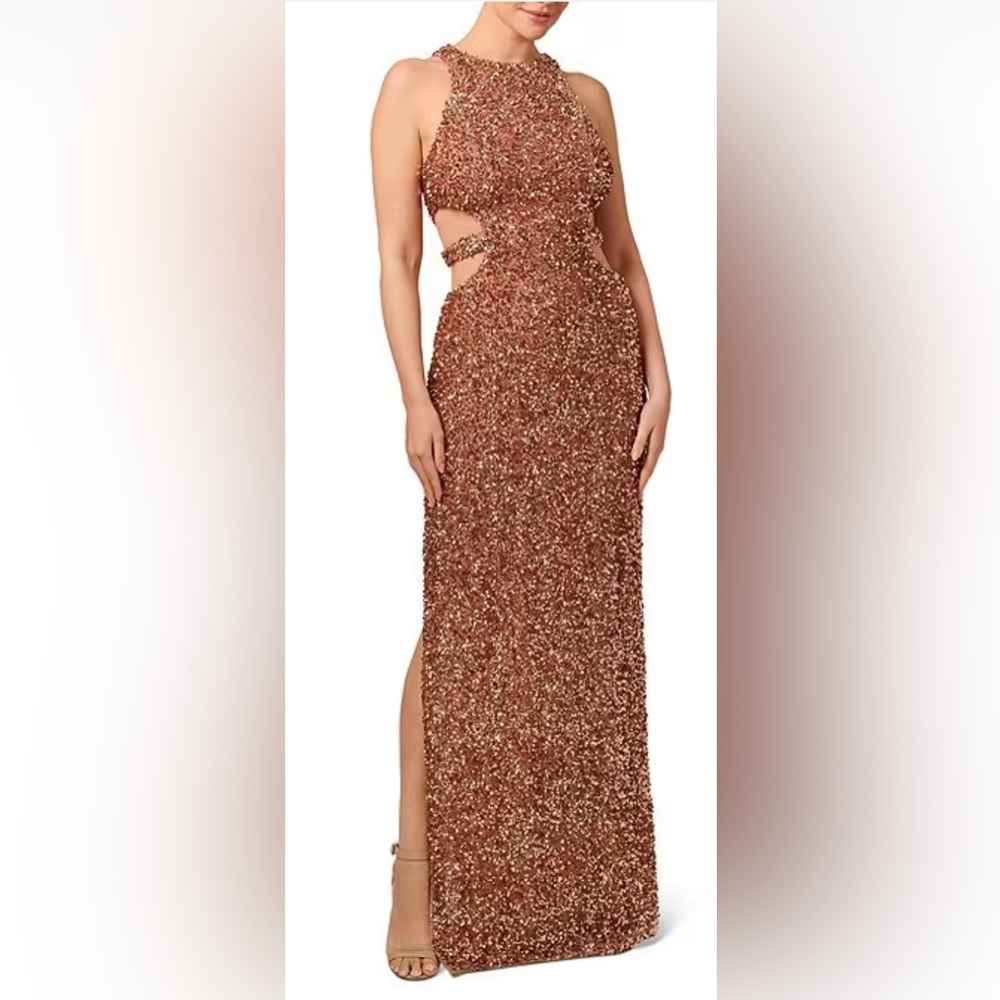 LIV FOSTER
Cutout Sequin Halter Gown